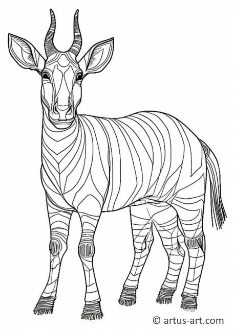 Página para colorir de Okapi para crianças